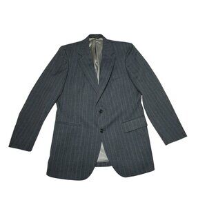 Allyn St. George Men's Gray Striped 2 Button Sports Coat Blazer Suit Sz- 42